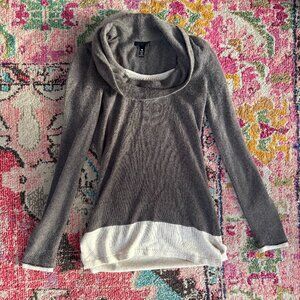 Aqua Cashmere Cowl Neck Sweater Women's Size Small Cashmere Silk Blend